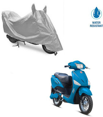 MOTOWORLD Two Wheeler Cover for Hero(Electric Optima, Silver)