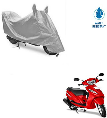 MOTOWORLD Two Wheeler Cover for TVS(Wego, Silver)