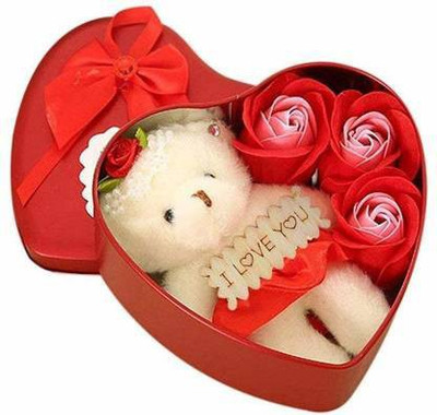 ASHIRWAD Soft Toy, Artificial Flower Gift Set