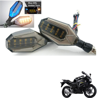 AuTO ADDiCT Front, Rear, Side LED Indicator Light for Honda CBR 150R(Blue, Yellow)