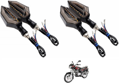 AuTO ADDiCT Front, Rear, Side LED Indicator Light for Bajaj Discover 125(Black, Yellow)