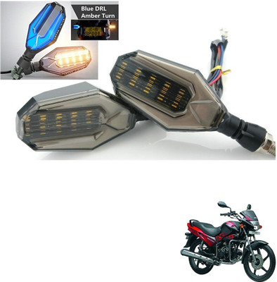 AuTO ADDiCT Front, Rear, Side LED Indicator Light for Hero Glamour(Blue, Yellow)