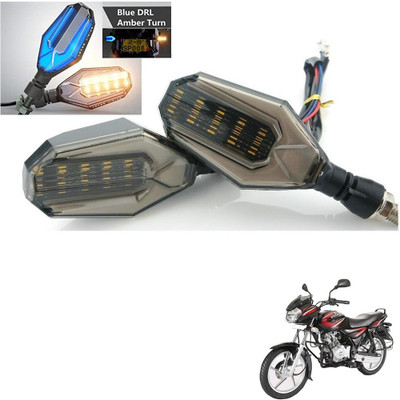AuTO ADDiCT Front, Rear, Side LED Indicator Light for Bajaj Discover 125 M(Blue, Yellow)