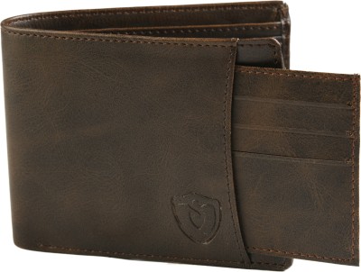 Keviv Men Casual Brown Genuine Leather Wallet(9 Card Slots)