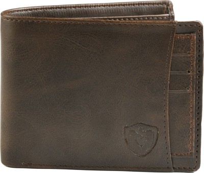 Keviv Men Casual Brown Genuine Leather Wallet(9 Card Slots)