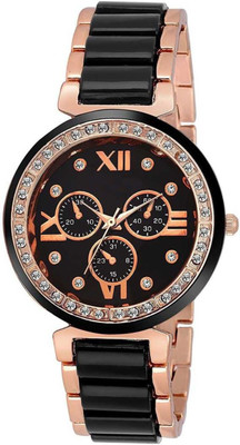 NEWMODIFIED NEW DIAL AND STRAP DUAL ALL DIMOND PASTED TIME WATCH Analog Watch  - For Women