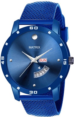 MATRIX DD-62-BLUE Neat Day & Date Blue Dial & Silicone Strap Analog Watch  - For Men & Women