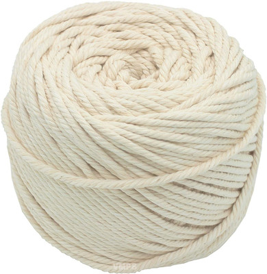 vmps 4MM ( 100 Meters ) Macrame Thread with 1 Wooden Ring & 4 Wooden Beads for Macrame DIY and other Craft Projects.