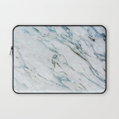 Crazy Corner Blue Marble Print 15 Inch Laptop Sleeve/Laptop Case Cover with Shockproof & Waterproof Linen On All Inner Sides (Made of Canvas with Ultra HD Print) - Gift for Men/Women Waterproof Laptop Sleeve/Cover(White, 15 inch)