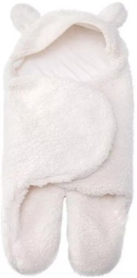BRANDONN Solid Single Sherpa Blanket for  AC Room(Poly Cotton, PEARL WHITE)
