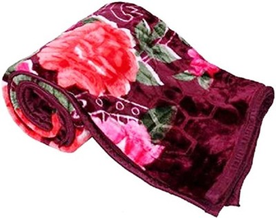 Shopping Store Floral Double Mink Blanket for  Mild Winter(Polyester, Multicolor)