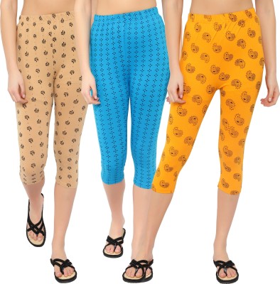 MYO Women Beige, Blue, Yellow Capri