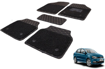 Auto Hub Leatherite, PVC 7D Mat For  Volkswagen Ameo(Black)