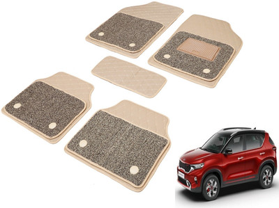 MOCKHE Leatherite, PVC 7D Mat For  Kia Sonet(Beige)