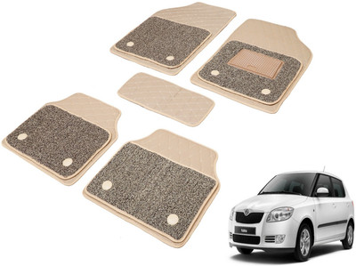 MOCKHE Leatherite, PVC 7D Mat For  Skoda Fabia(Beige)