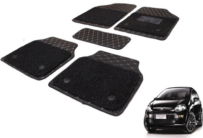 Auto Hub Leatherite, PVC 7D Mat For  Fiat Punto(Black)