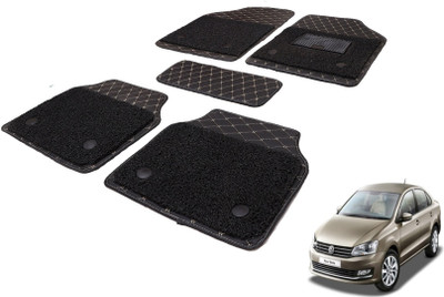 Auto Hub Leatherite, PVC 7D Mat For  Volkswagen Vento(Black)