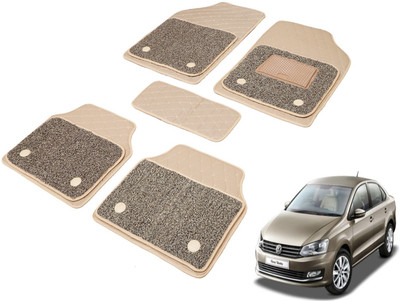 MOCKHE Leatherite, PVC 7D Mat For  Volkswagen Vento(Beige)