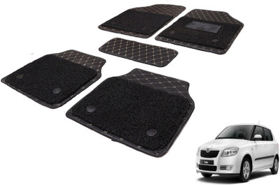 MOCKHE Leatherite, PVC 7D Mat For  Skoda Fabia(Black)
