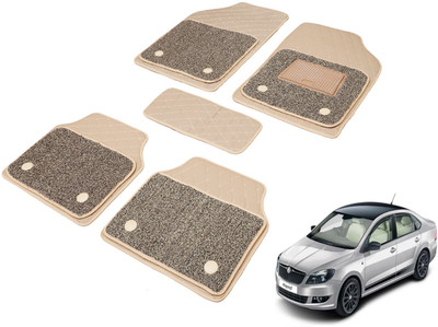 Auto Hub Leatherite, PVC 7D Mat For  Skoda Rapid(Beige)