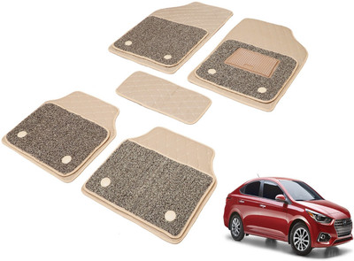 Auto Hub Leatherite, PVC 7D Mat For  Hyundai Verna(Beige)