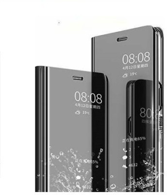 Senix Flip Cover for Redmi Note 9 Pro Max Luxury Mirror Stand View Flip Back Cover Compatible With Luxury Stand(Black, Cases with Holder, Pack of: 1)