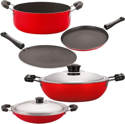 NIRLON CT12_DKD(B)_AC_FT10_CS20 Non-Stick Coated Cookware Set(PTFE (Non-stick), Aluminium, 5 - Piece)