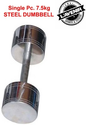 L'AVENIR FITNESS (1piece * 7.5kg) Single Pc. CHROME PLATED STEEL Fixed Weight Dumbbell(7.5 kg)