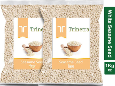 Trinetra Best Quality Raw Safed Til (White Sesame Seeds)-1Kg (Pack Of 2) Sesame Seeds(2 x 1000 g)