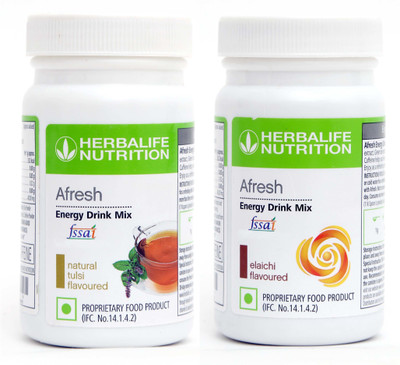 HERBALIFE Afresh Energy Drink Tulsi And Elaichi Flavour Energy Drink(2x50 g, Tulsi, Elaichi Flavored)