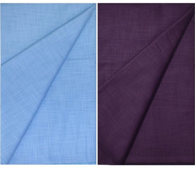 Pri & Su CottLinns Cotton Blend Solid, Self Design Shirt Fabric
