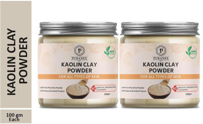 puranex Pure Kaolin Clay Powder For Whitening & Brighting Skin Face Pack 200 GM (Pack of 2) 100 GM Each(200 g)