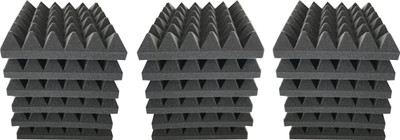 Cozymate Foam Pyramid Wall(9 Panels Black)