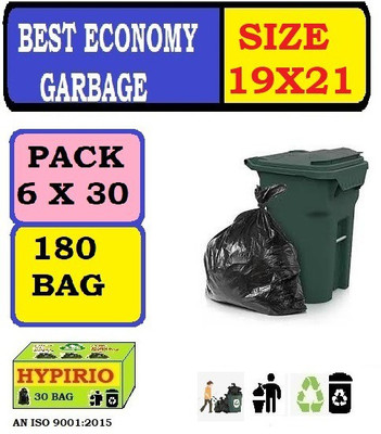 MJ Exim 19X21 ( 6X30) Medium 13 L Garbage Bag  Pack Of 180(180Bag )