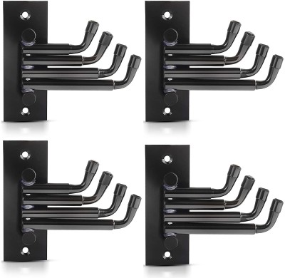 DOCOSS Pack of 4-Stainless Steel Flexible Hooks Black Wall Hanger Cloth Hanger For Wall Door Hanger Door Hooks for Hanging Keys,Clothes,Towel Steel Hook Swivel Hook 4(Pack of 4)