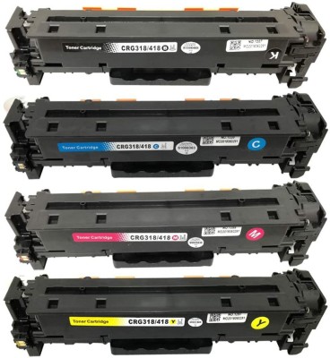 FINEJET 418 (B/C/Y/M) Compatible Laser Toner Cartridge for Imgeclas Mf8350cdn / Mf8350cd / Mf8380cdw / Mf-8380 Cdw/mf-729cx / Mf729cx / 729cx Printer Single Colo Black + Tri Color Combo Pack Ink Cartridge