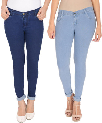 NJ's Skinny Women Blue Jeans(Pack of 2)