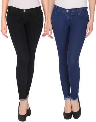 NJ's Skinny Women Blue Jeans(Pack of 2)