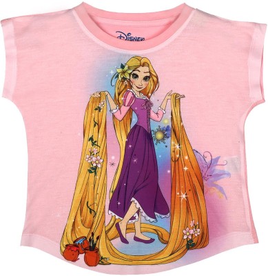 DISNEY PRINCESS Girls Casual Polycotton Top(Pink, Pack of 1)