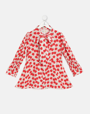 Cherry Crumble by Nitt Hyman Baby Girls Casual Cotton Blend Top(Multicolor, Pack of 1)