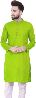 AD & AV Men Solid Straight Kurta(Light Green)