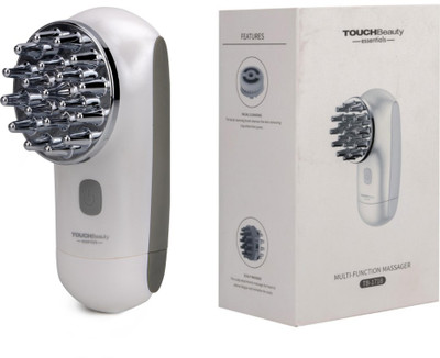 touchbeauty Essentials New TB-1781 3 in 1 Electric Vibrating Scalp Massager | Facial Cleansing Brush | 2 Massage Heads for Head Massage | 1 Cleansing Brush for Face Clean | Premium & Portable Massager(Pearl White)