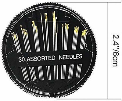 IKIS 30 Pieces in 1 Set Hand Sewing Steel Needles for Embroidery Mending Craft Cloth Stitching (Pack of 1) Hand Sewing Needle(Ball Point Needle 2.4 inch Pack of 30)
