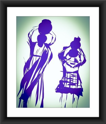 SHSWorks Mother Child (Coach) Framed Ready-To-Hang Wall Art Canvas Artwork Signed By Artist for Living Room Bedroom Home & Office Décor Digital Reprint 23 inch x 20 inch Painting(With Frame)