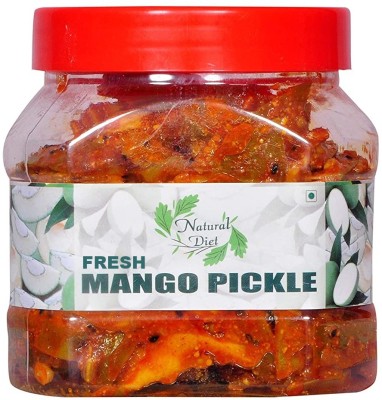 Natural Diet Traditional Punjabi Flavor Tasty & Spicy Organic Fresh Mango Pickle - 400gm Mango, Tomato Pickle(400 g)