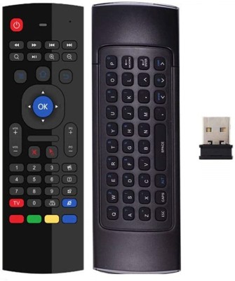 microware mx3 air Remote Control, 2.4g Mini Wireless Keyboard Mouse, Infrared Remote Control Learning for kodi Android tv Box iptv htpc Mini pc pad Xbox Raspberry pi 3 and Other Devices AIR REMOTE Remote Controller(Black)