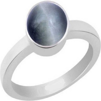 KUNDLI GEMS Stone Cat's Eye Silver Plated Ring