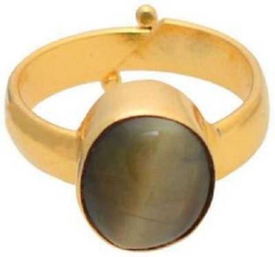 RATAN BAZAAR Cat's Eye Stone Ring Original Certified Precious Stone (Lehsuniya) Astrological Purpose for men & women Stone Cat's Eye Gold Plated Ring