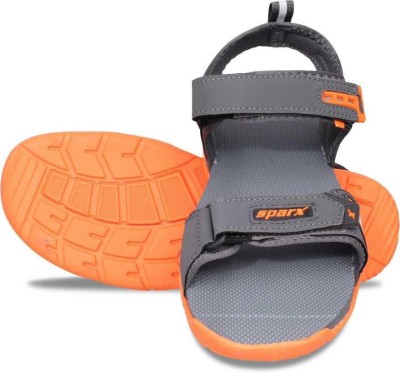 Sparx SS 473 Men Sandals(Orange, Grey , 7)