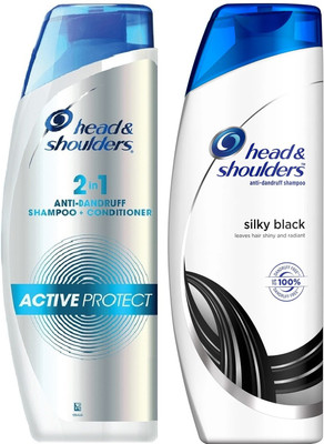 HEAD & SHOULDERS Anti Dandruff Active Protect Shampoo+Conditioner & Silky Black Shampoo Each 340ml Pack Of 2(680 ml) HEAD & SHOULDERS Anti Dandruff Active Protect Shampoo+Conditioner & Silky Black Shampoo Each 340ml Pack Of 2(680 ml)